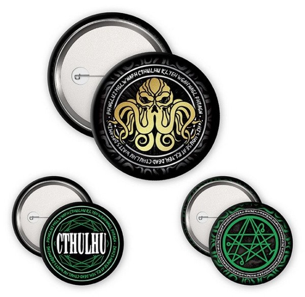 Cthulhu Set odznáčků Necronomicon