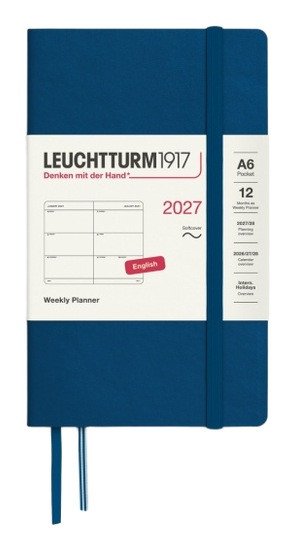 Týdenní plánovač Indigo, Pocket A6 2027, Softcover, anglicky