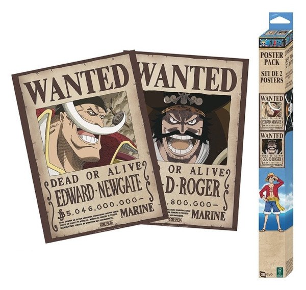 One Piece Set plakátů Wanted Roger & Whitebeard 52 x 38 cm (2 ks)