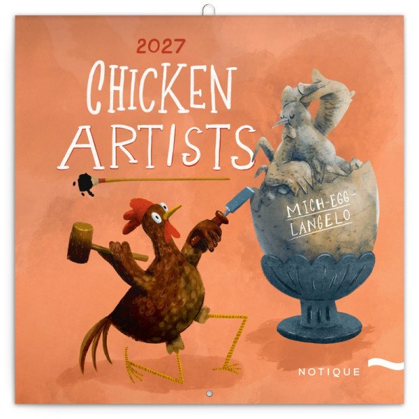 Kalendář 2027 poznámkový: Chicken Artists, 30 x 30 cm