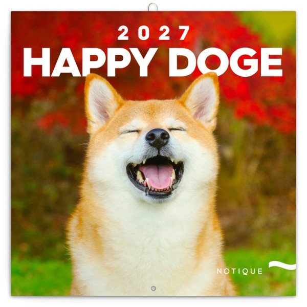 Kalendář 2027 poznámkový: Happy Doge, 30 x 30 cm