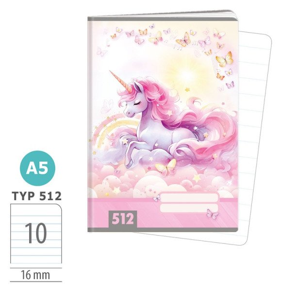 Školní sešit A5, 10 listů, typ 512 Sweet Dreams