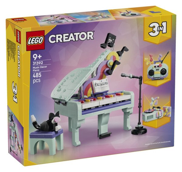 LEGO® Creator 3 v 1 31392 Hudební dekorace: Klavír s kočkou