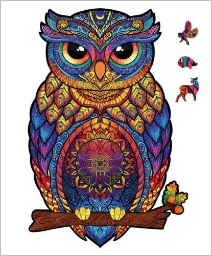 Dřevěné puzzle - Okouzlující sova
