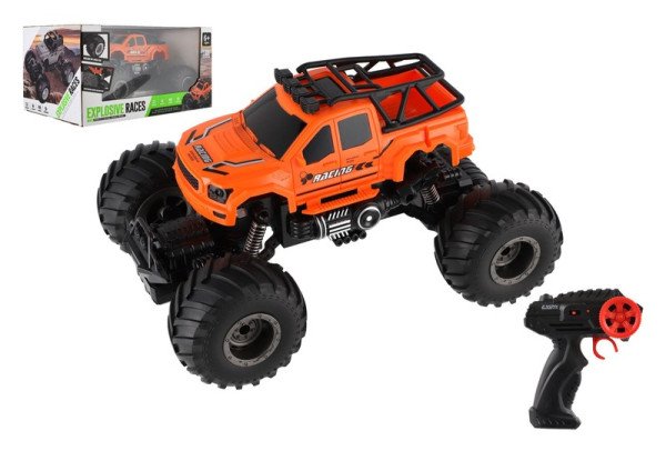 Auto RC pick up Off road terénní, oranžové, světlo, zvuk