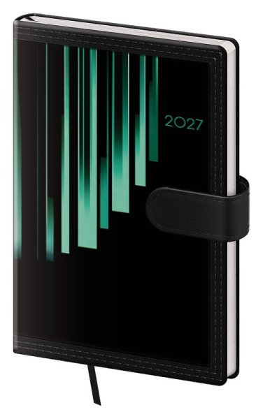 Diář 2027 týdenní kapesní Tone - zelená s magnetem