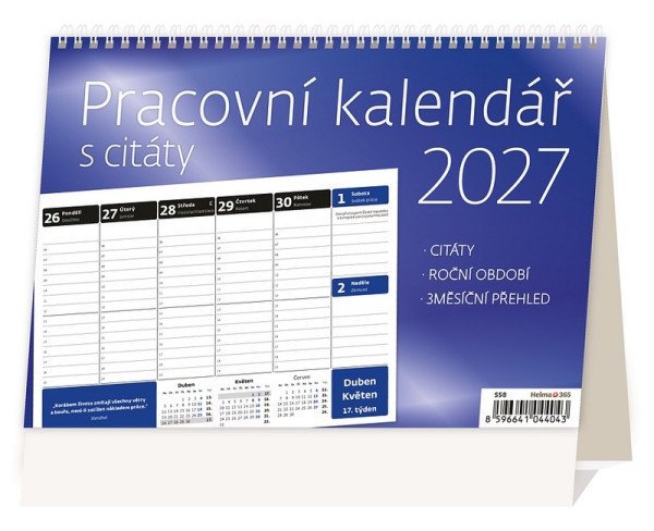 Kalendář stolní 2027 - Pracovní s citáty