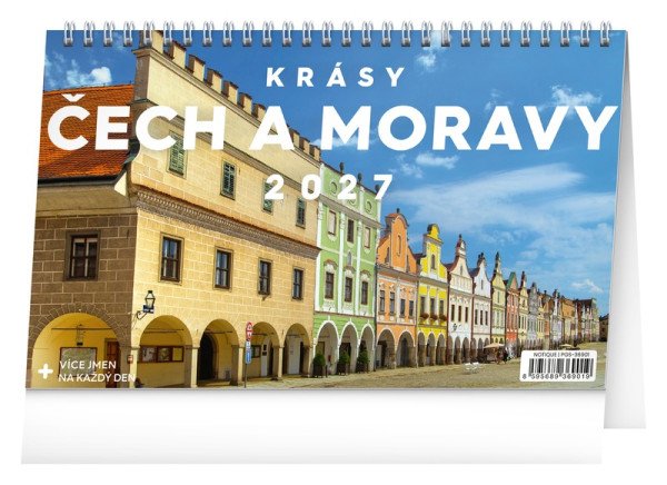 Kalendář 2027 stolní: Krásy Čech a Moravy, 23,1 x 14,5 cm