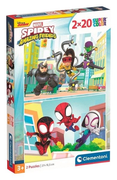 Puzzle Supercolor  Spidey a jeho úžasní přátelé 2x20 dílků