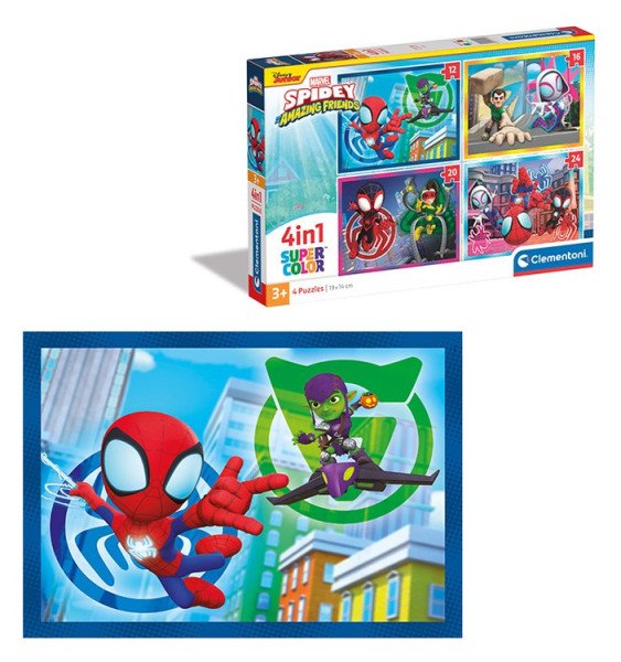 Puzzle Spidey a jeho úžasní přátelé 4v1 (12+16+20+24 dílků)