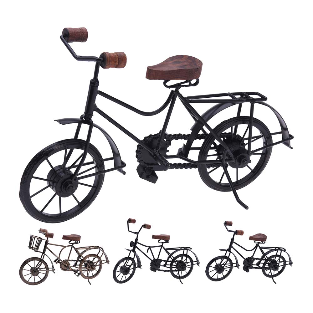 Retro Bicycle Model with Wooden Details