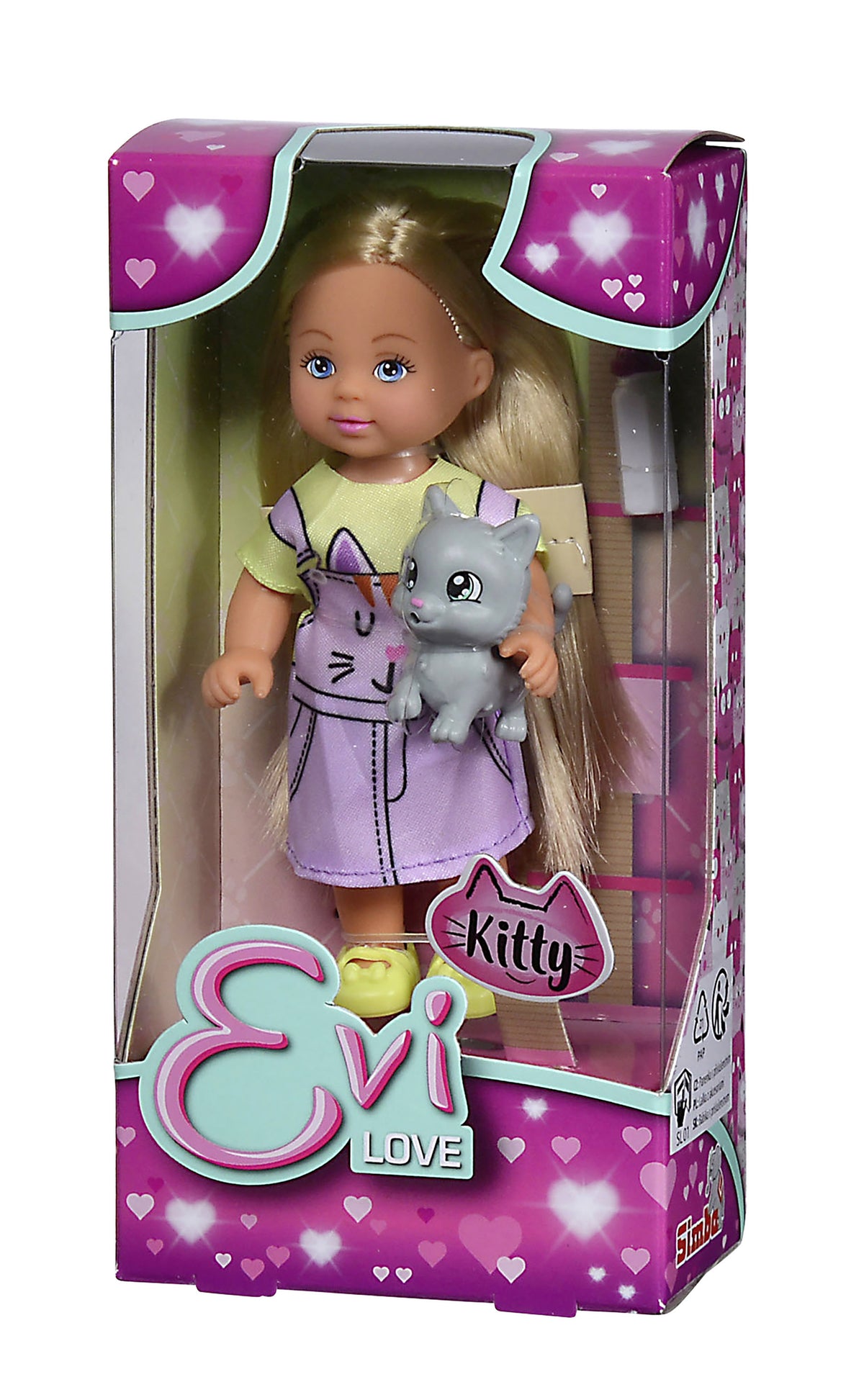 Evi Doll in Kitty Dress with Cat and Bottle