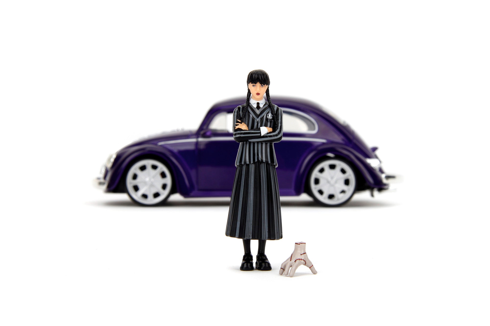 Wednesday VW Beetle 1972 Metal Model 1:24 with Figure