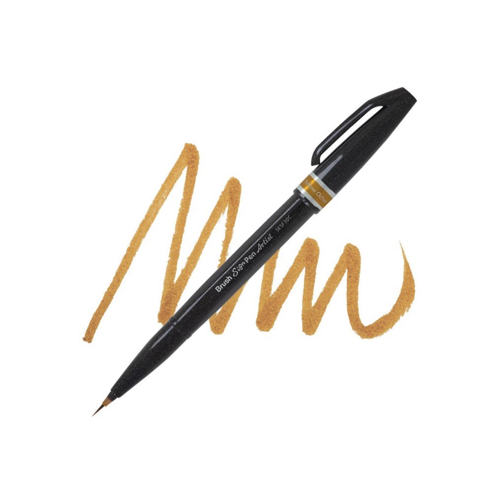 Popisovač Pentel Artist Brush - okrový