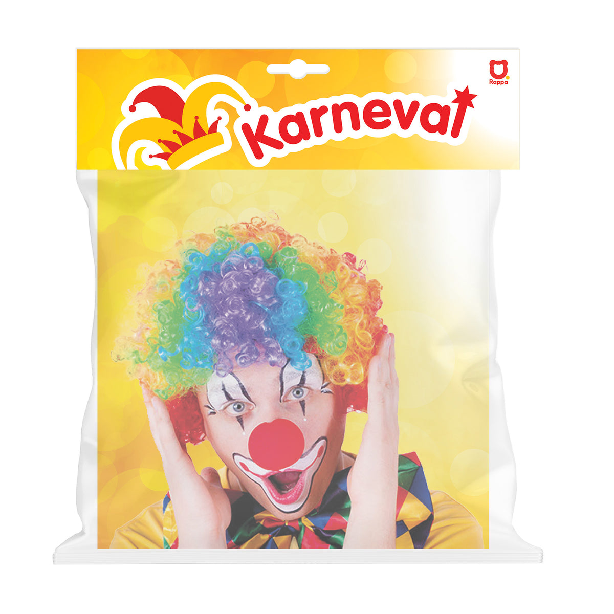 Colourful clown wig for adults