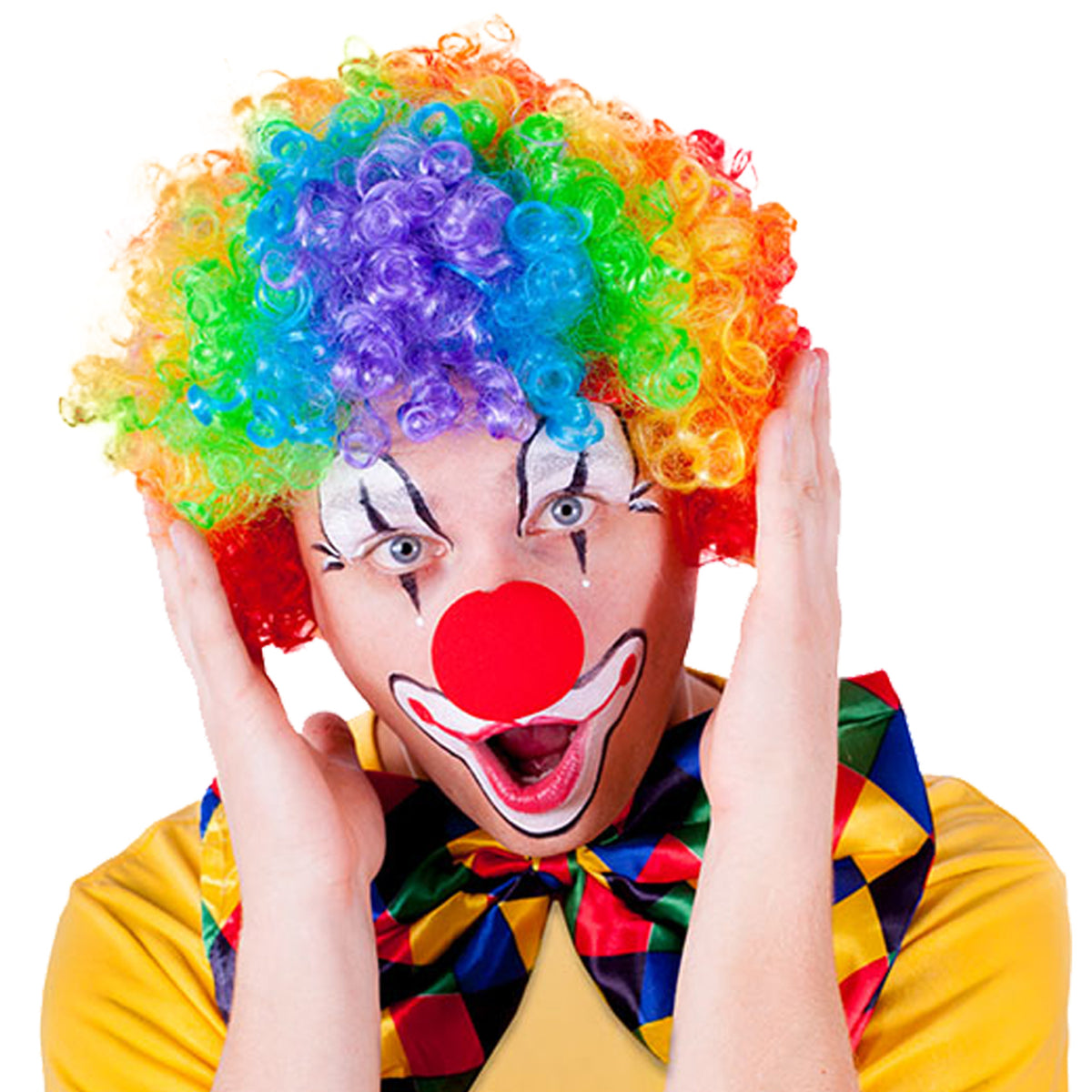 Colourful clown wig for adults