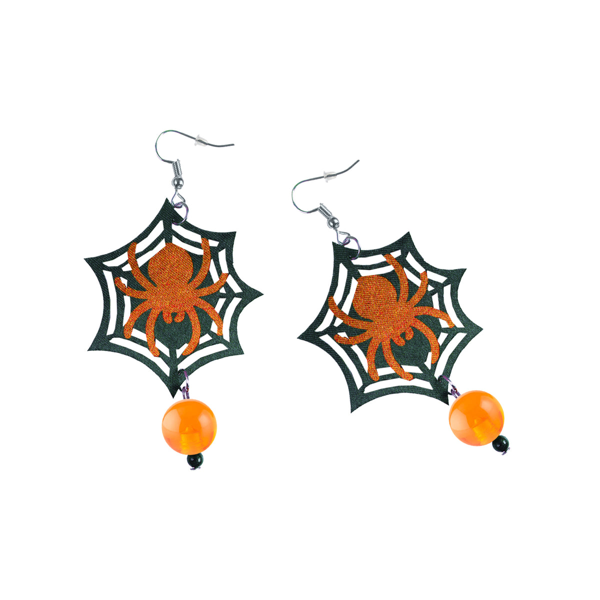 Spider Halloween earrings with beads