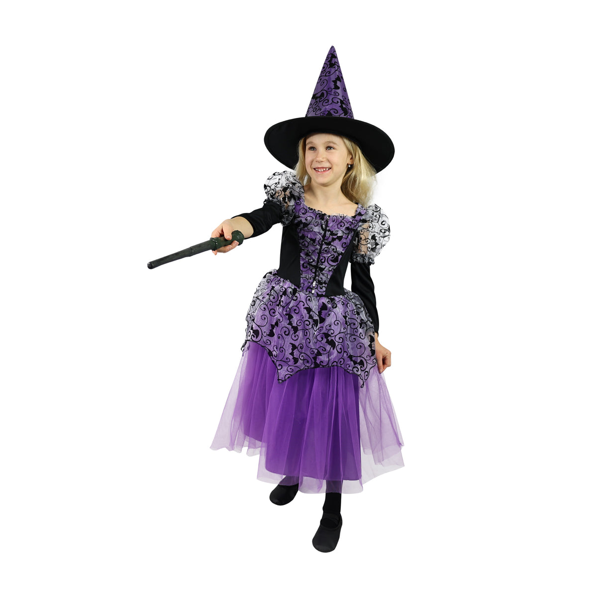 Purple witch costume for children, size S