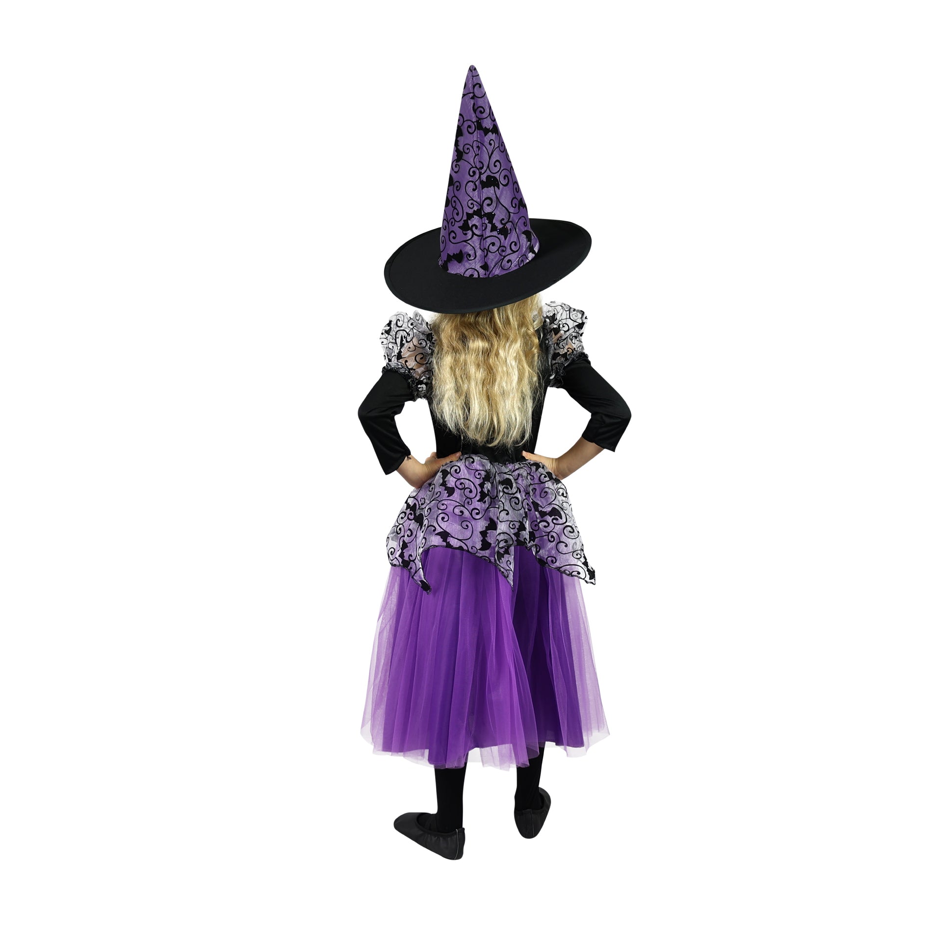 Purple witch costume for children, size S