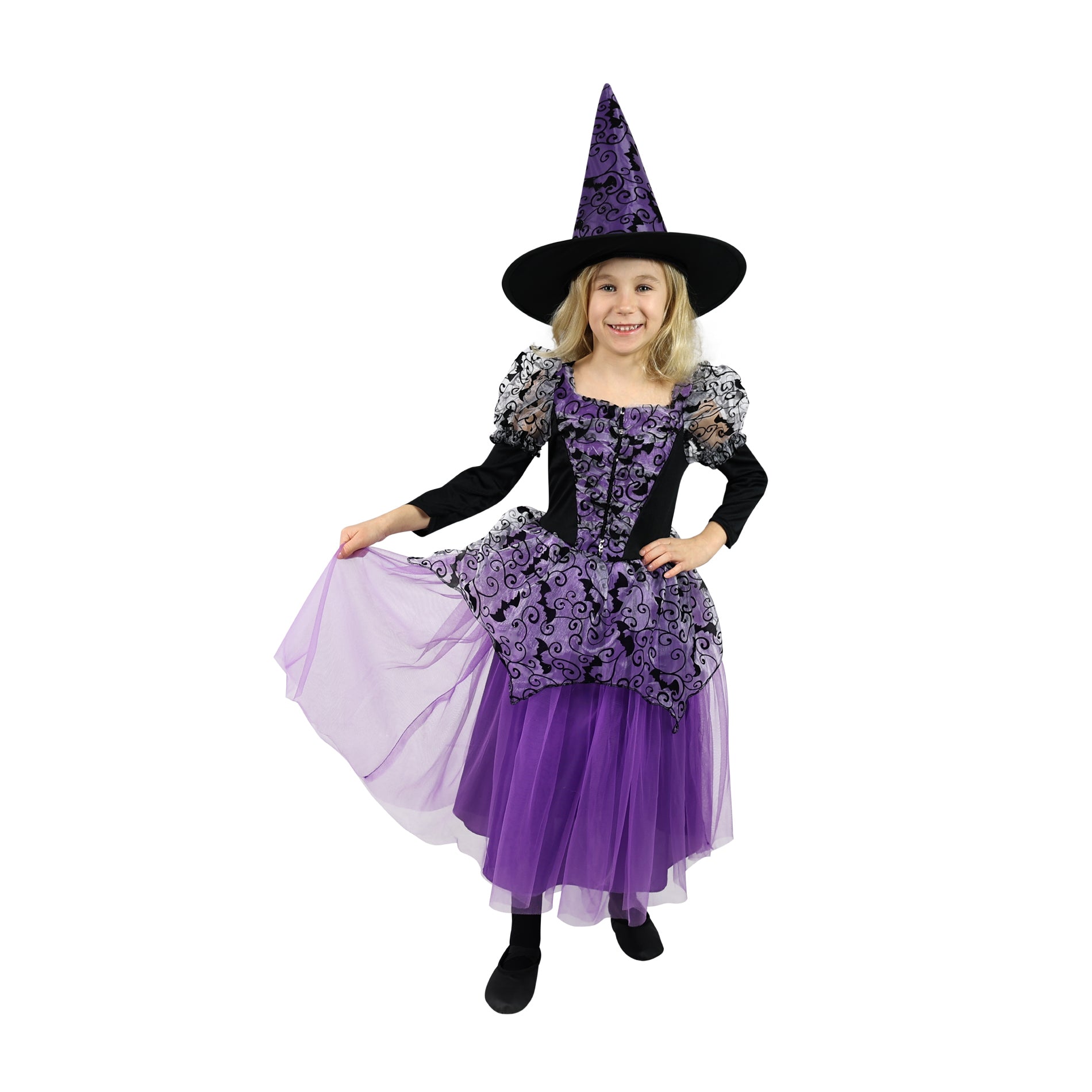 Purple witch costume for children, size S