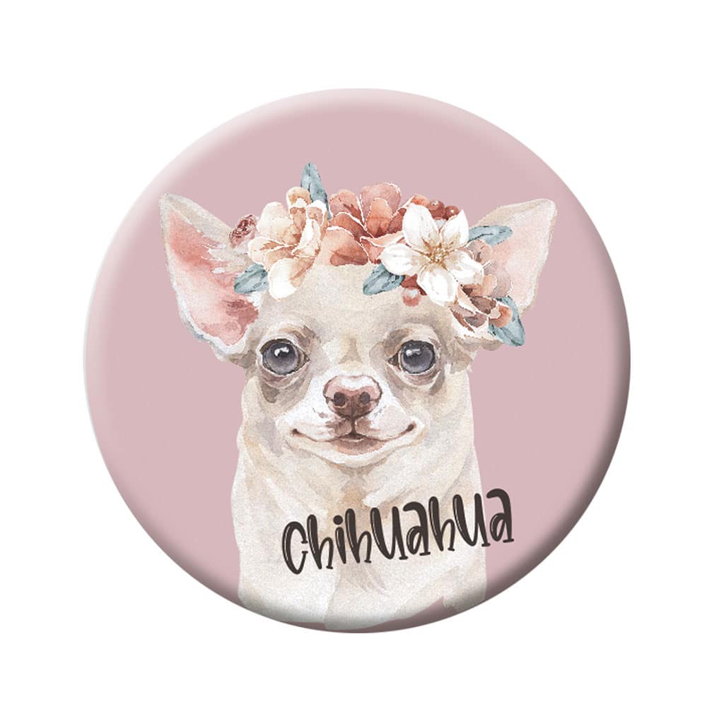 Chihuahua Button Badge with Safety Pin