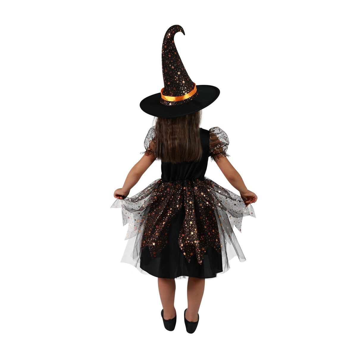 Children's witch costume with stars, size S