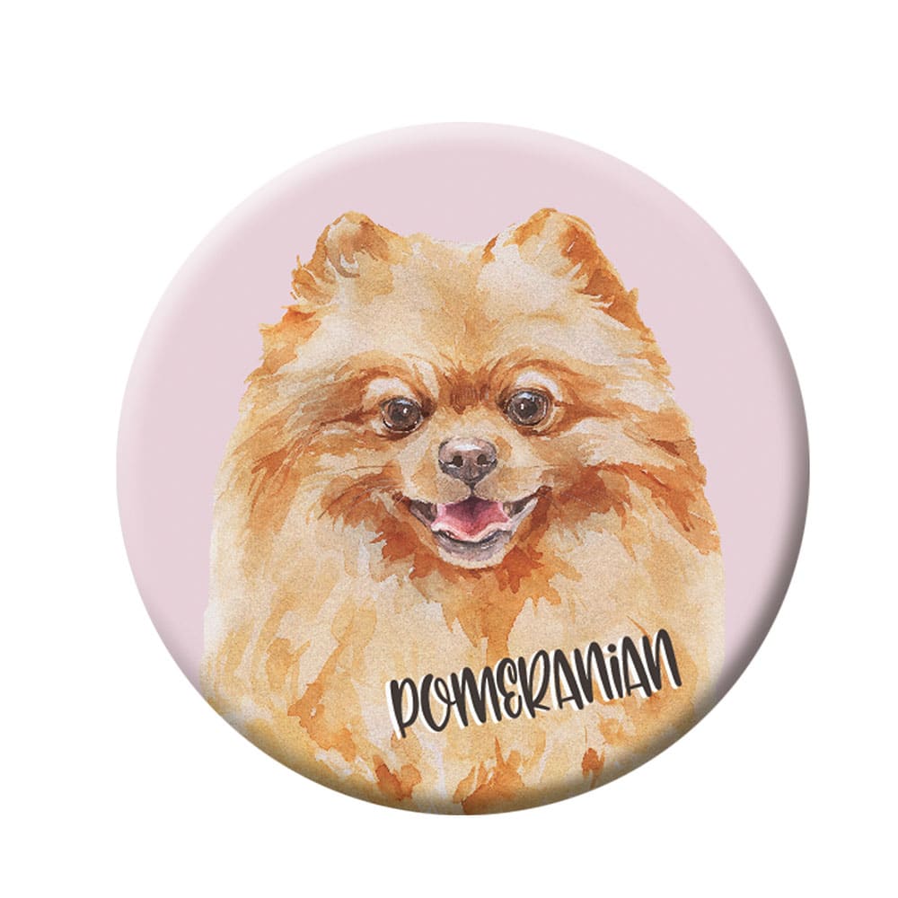 Pomeranian Button Badge with Safety Pin