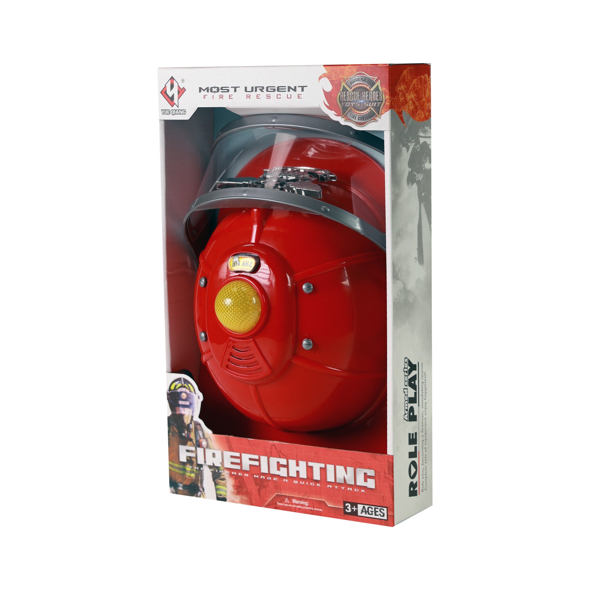 Firefighter helmet with sound and light