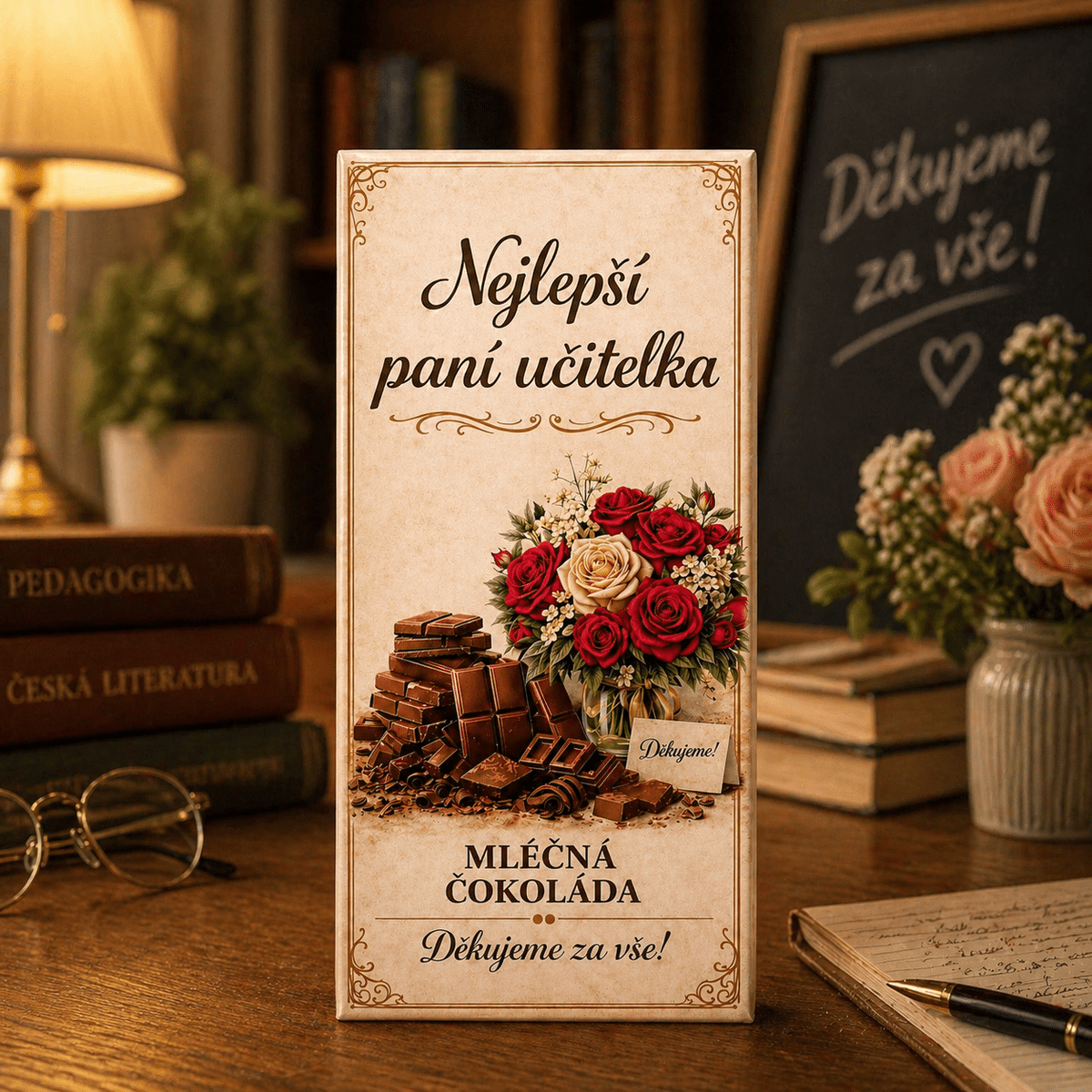 Milk Chocolate for a Female Teacher – Flower Design