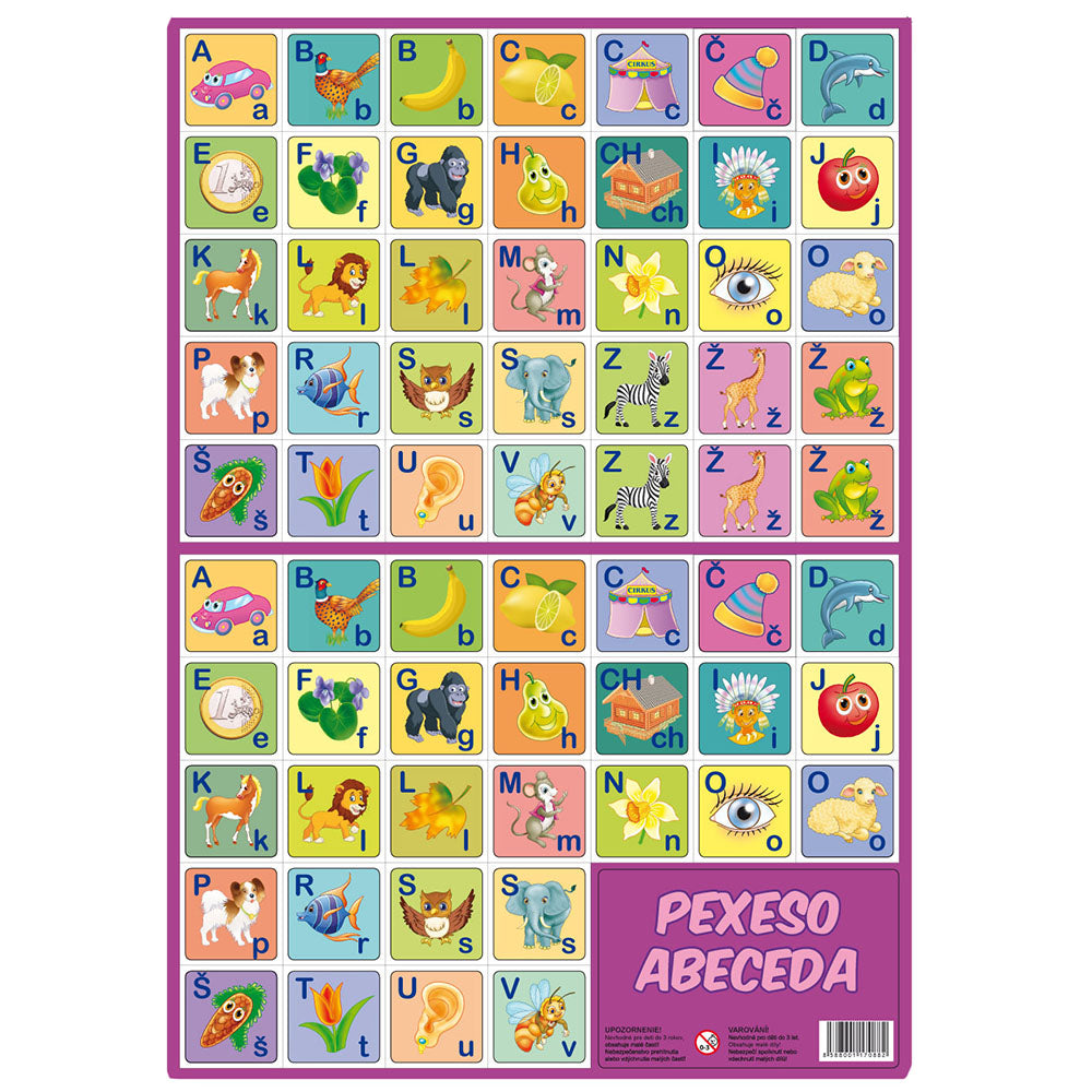 Alphabet memory game 32 pairs