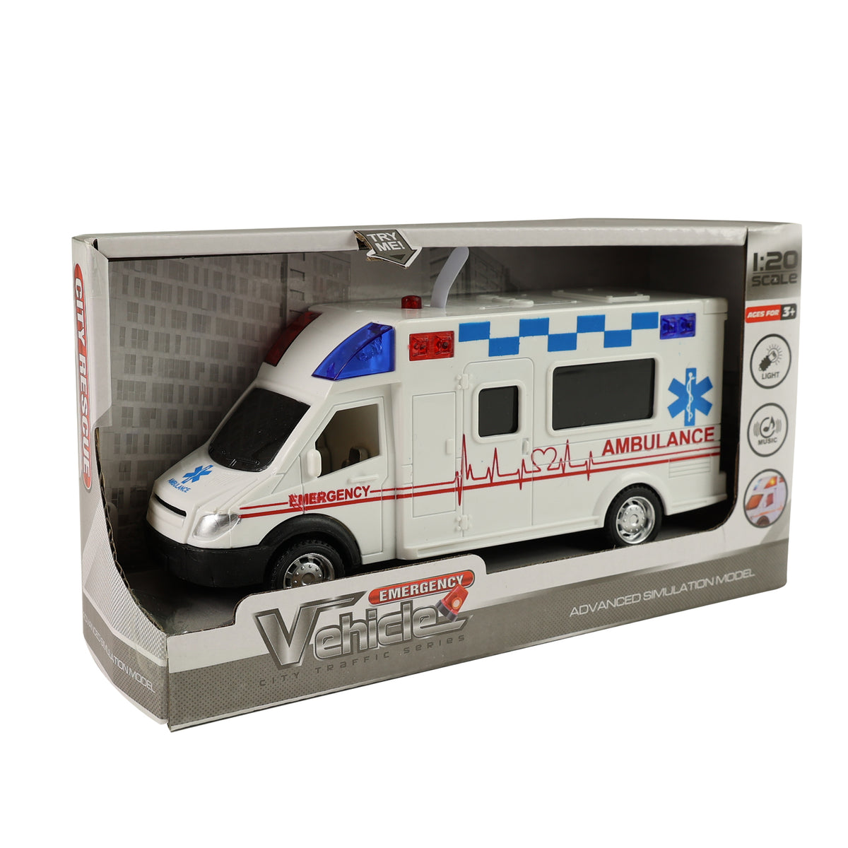 Ambulance toy car with sound and lights