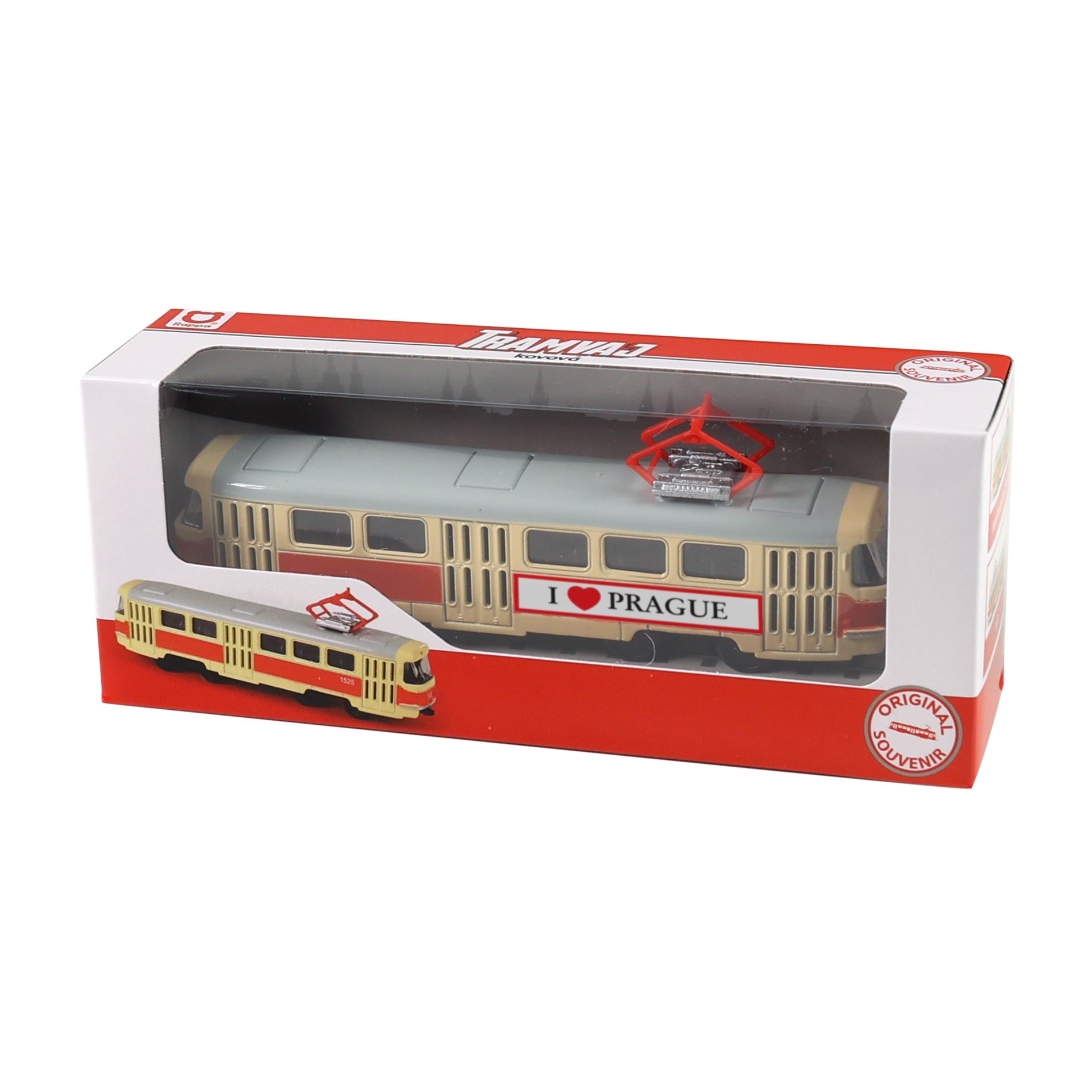 Metal Czech retro tram Prague 16 cm