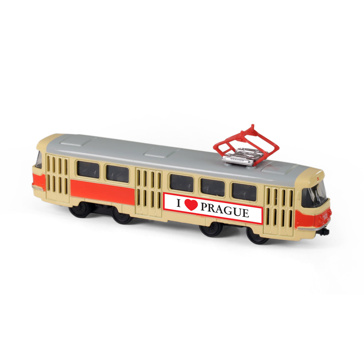 Metal Czech retro tram Prague 16 cm