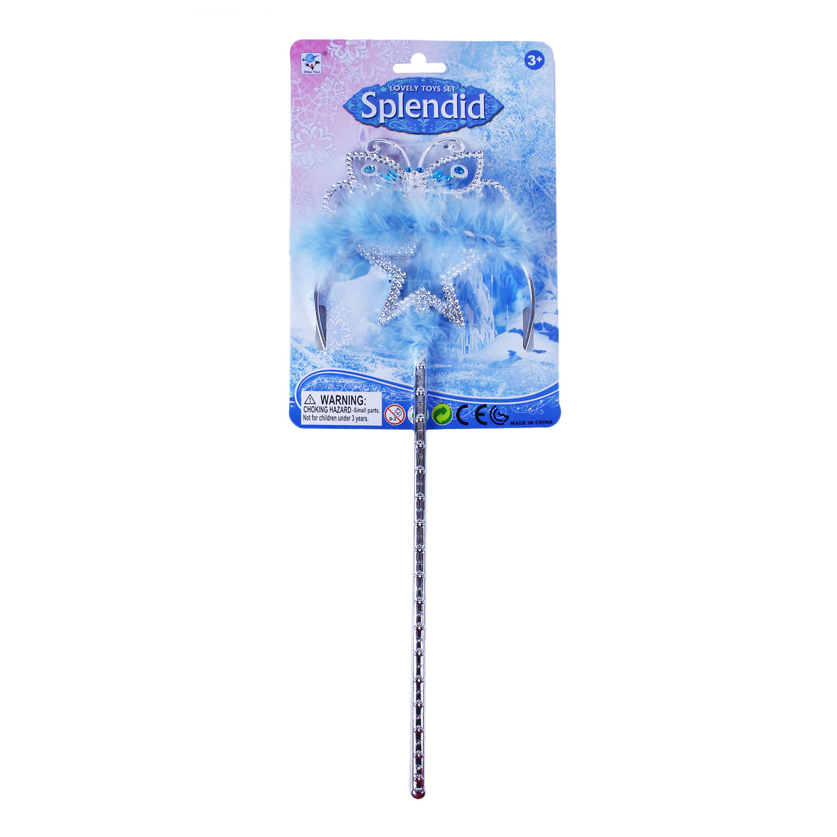 Blue princess crown and wand set