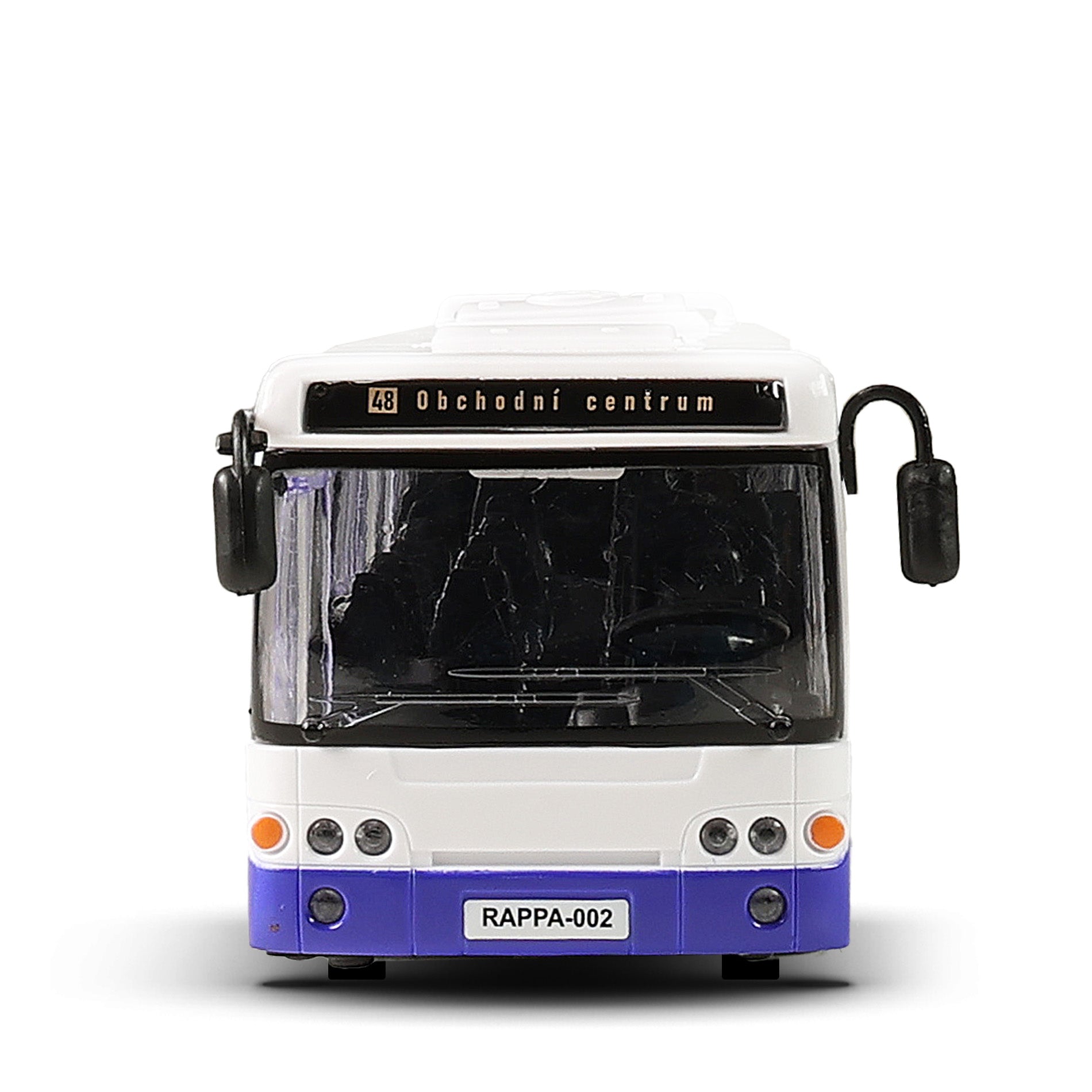 Blue toy bus with Czech stop announcements 28 cm