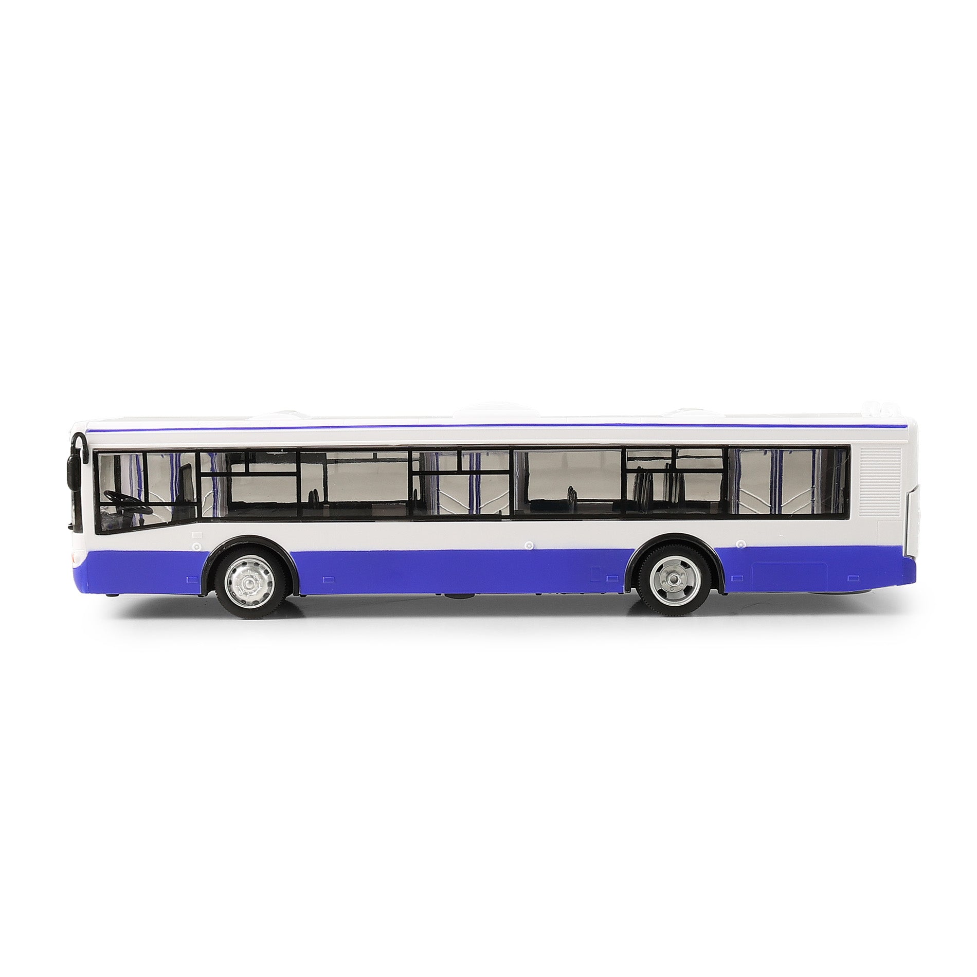 Blue toy bus with Czech stop announcements 28 cm