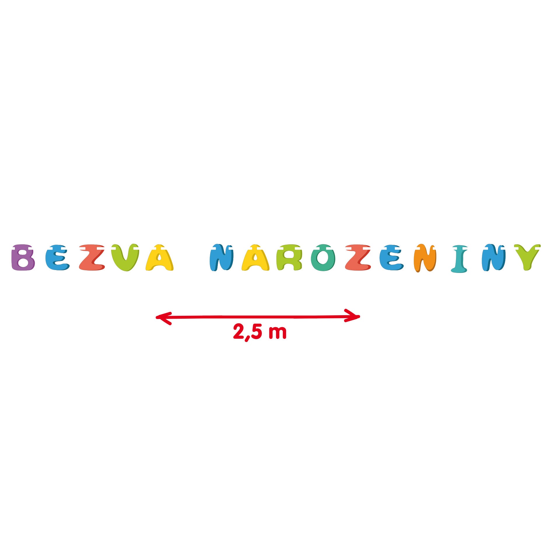 Paper birthday garland 2.5 m
