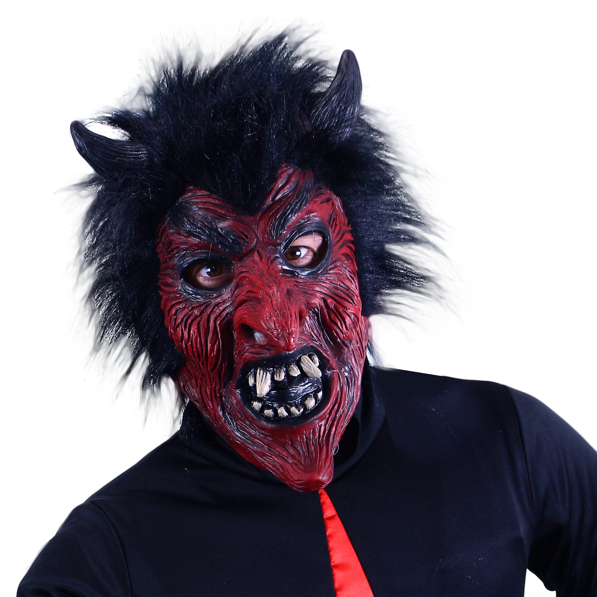 Adult devil mask with hair