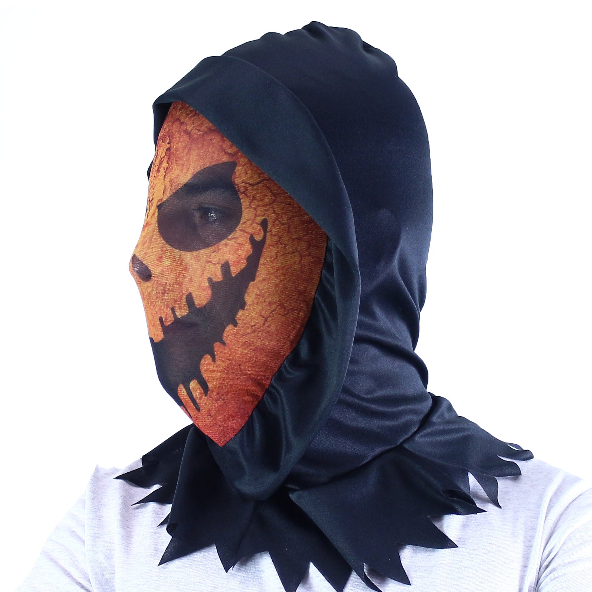Orange textile pumpkin-style mask