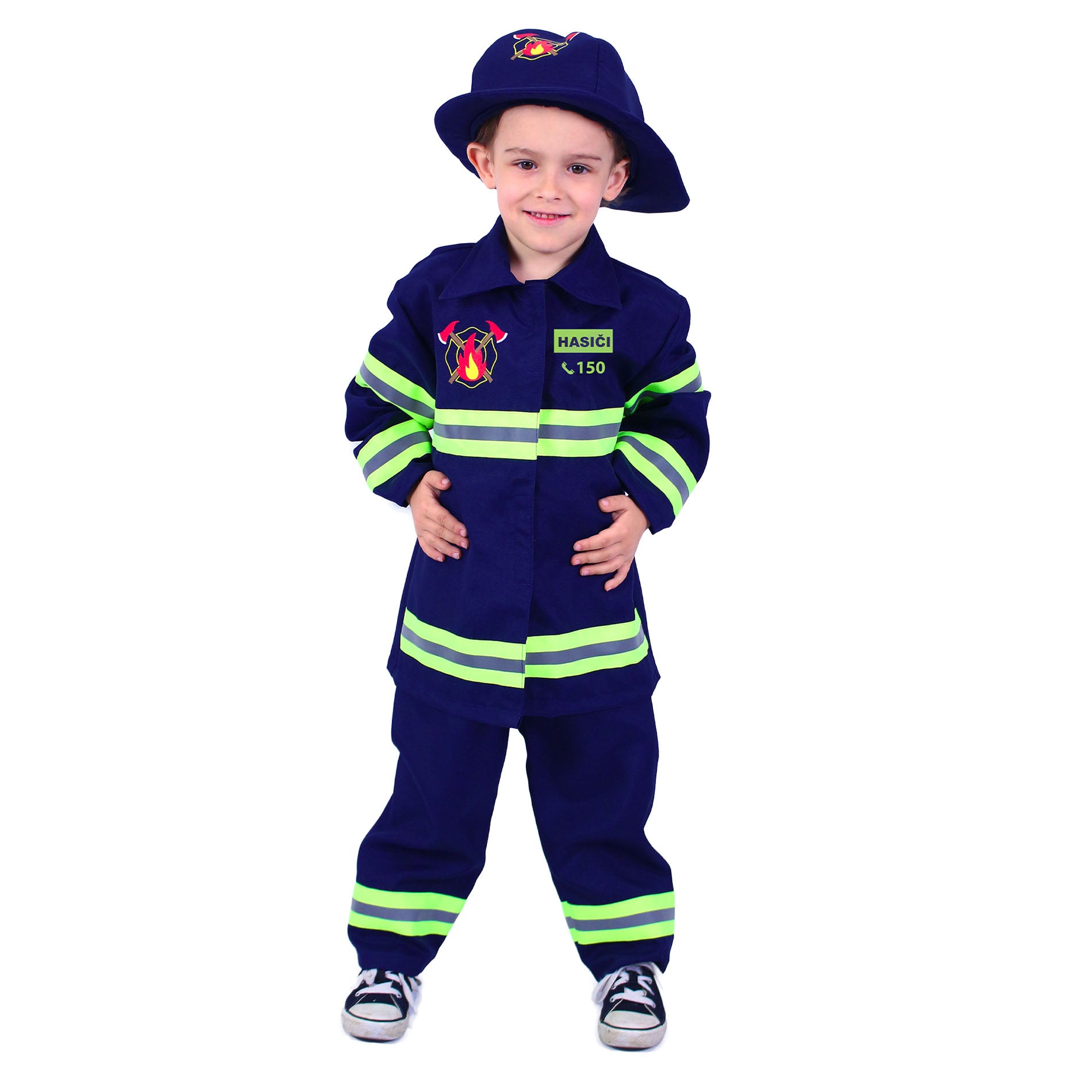 Children's firefighter costume with Czech print, M