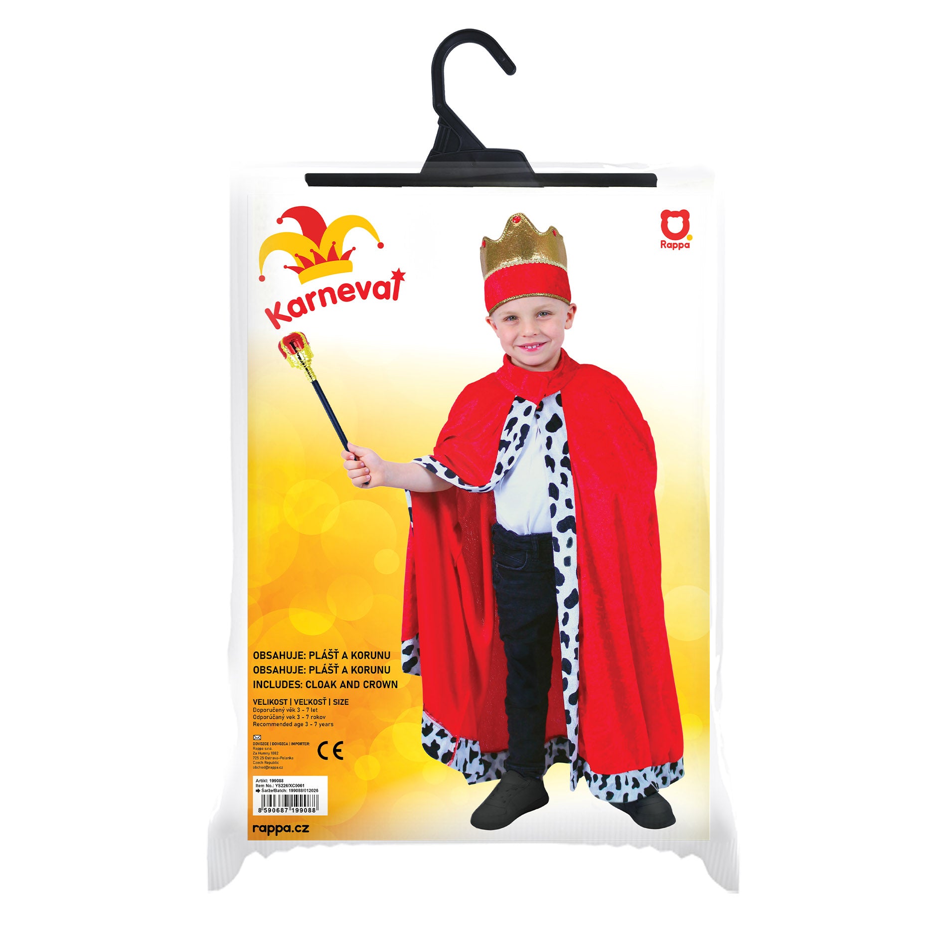 Children's royal cloak costume with crown
