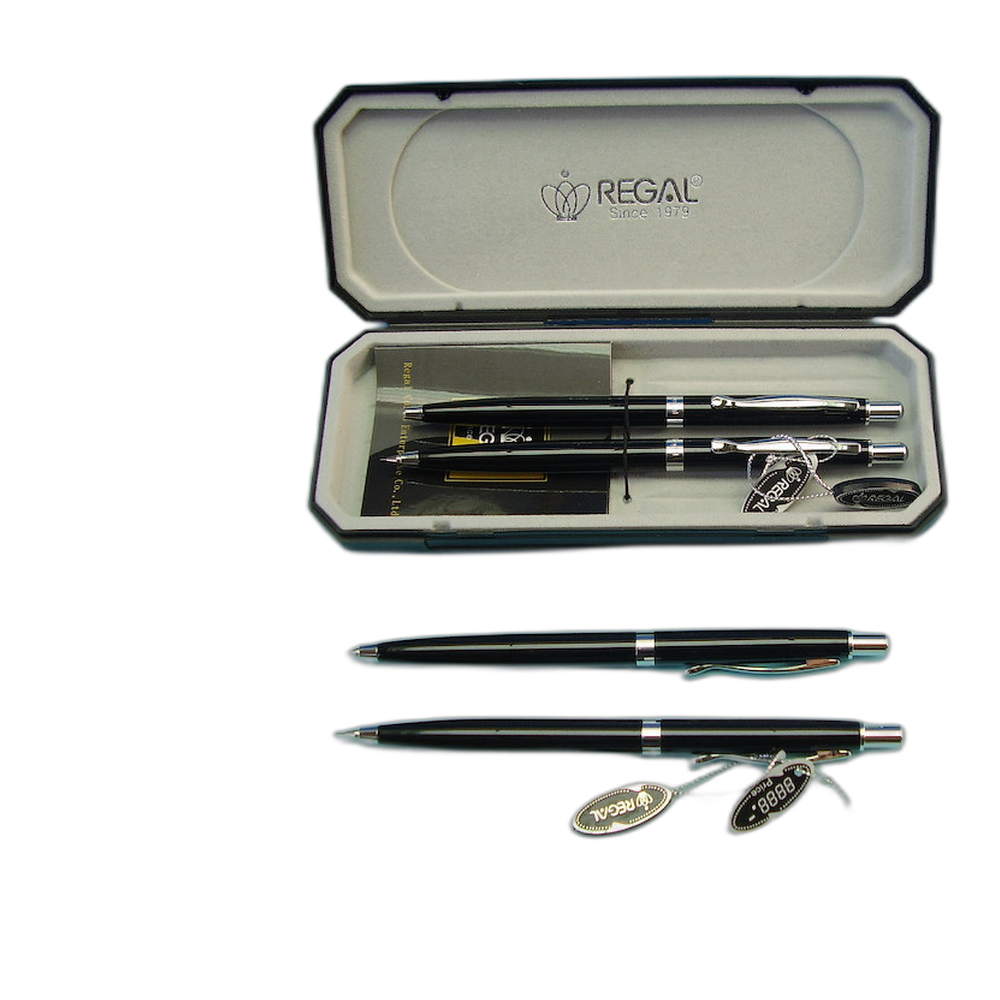 Regal Reef Mechanical Pencil and Ballpoint Pen Gift Set Black