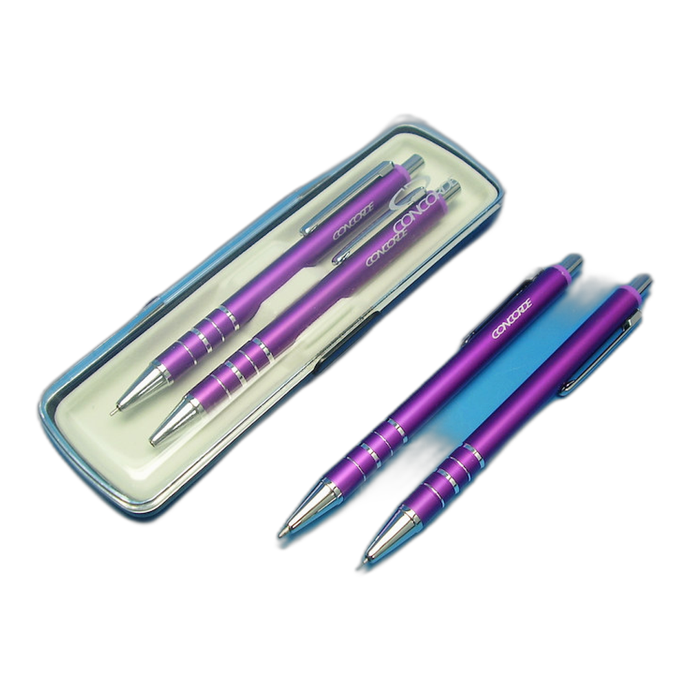 Concorde Ring Mechanical Pencil and Ballpoint Pen Gift Set Burgundy