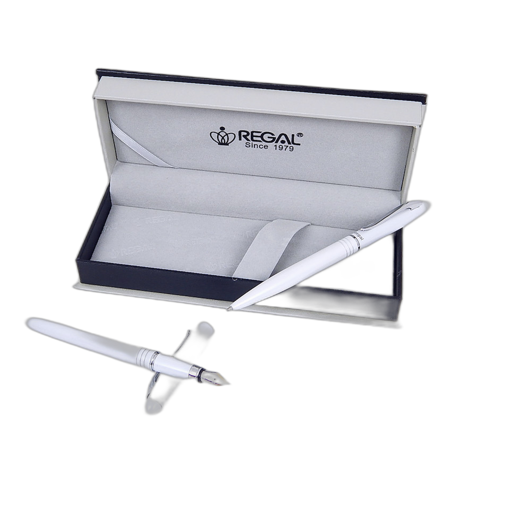 Regal Alice Ballpoint Pen and Fountain Pen Gift Set White