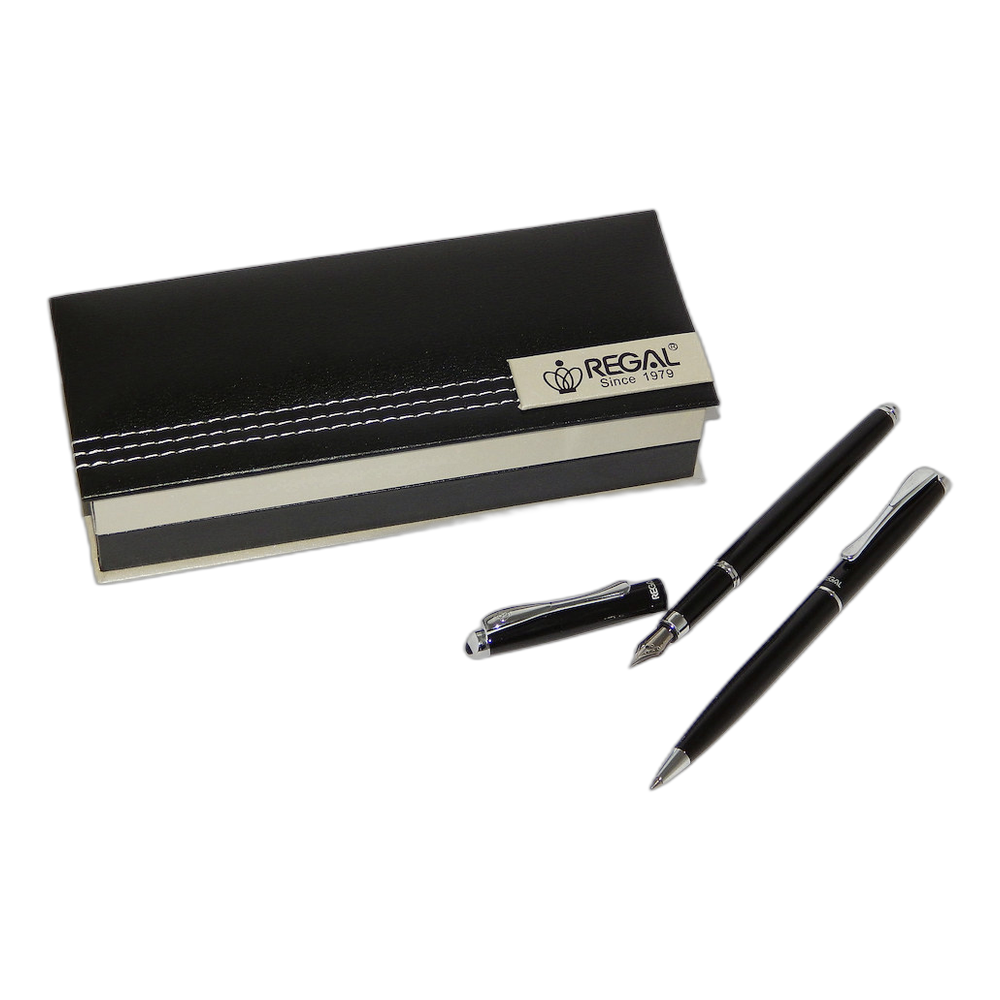 Regal Arachne Ballpoint Pen and Fountain Pen Gift Set Black