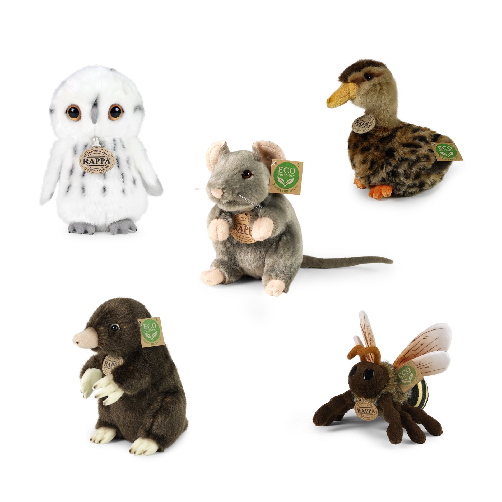 RAPPA Eco-Friendly Plush Forest Animals Display