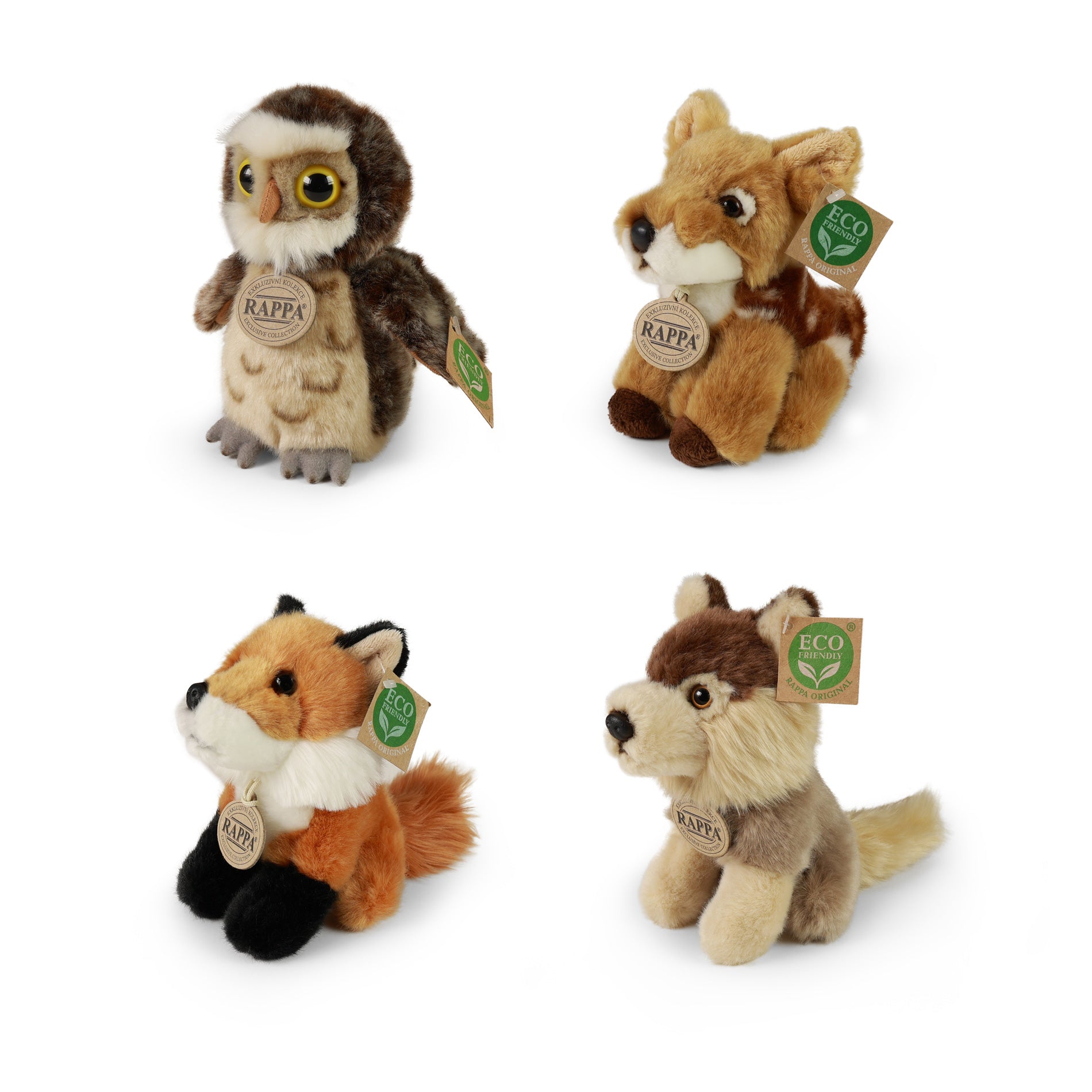 RAPPA Eco-Friendly Plush Forest Animals Display