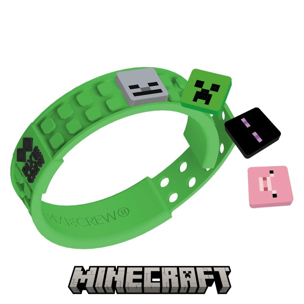 PIXIE CREW Minecraft green adjustable bracelet with 4 multipixels