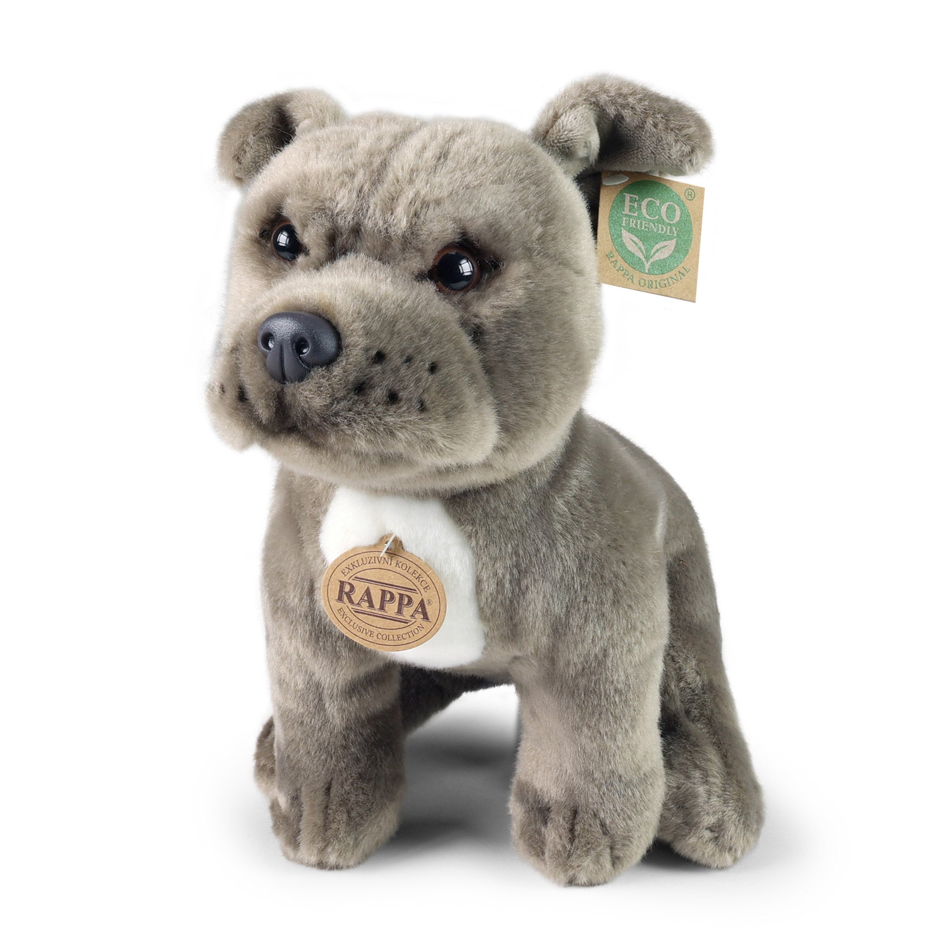 Grey Plush Staffordshire Bull Terrier 30 cm