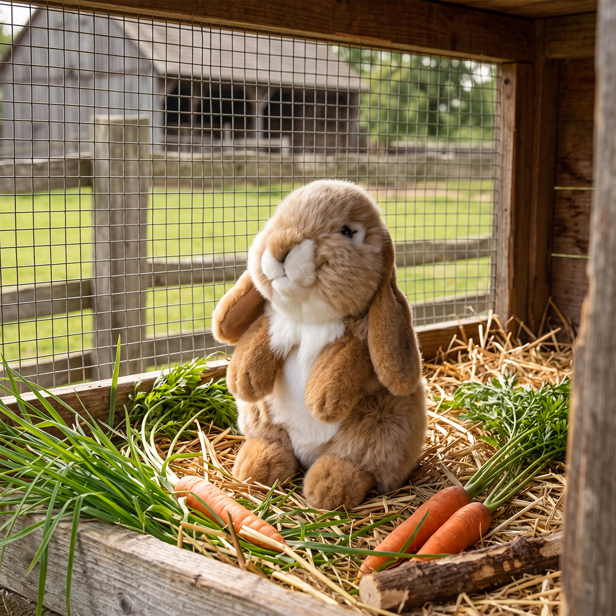 Beige plush rabbit 18 cm